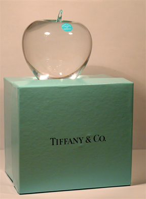 tiffany & co glass apple paperweight